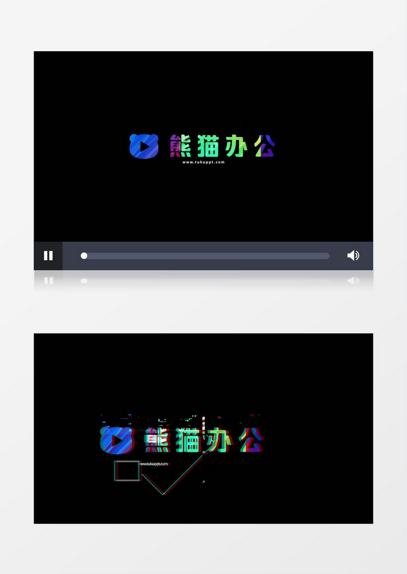 创意渐变色故障logo片头AE视频模板