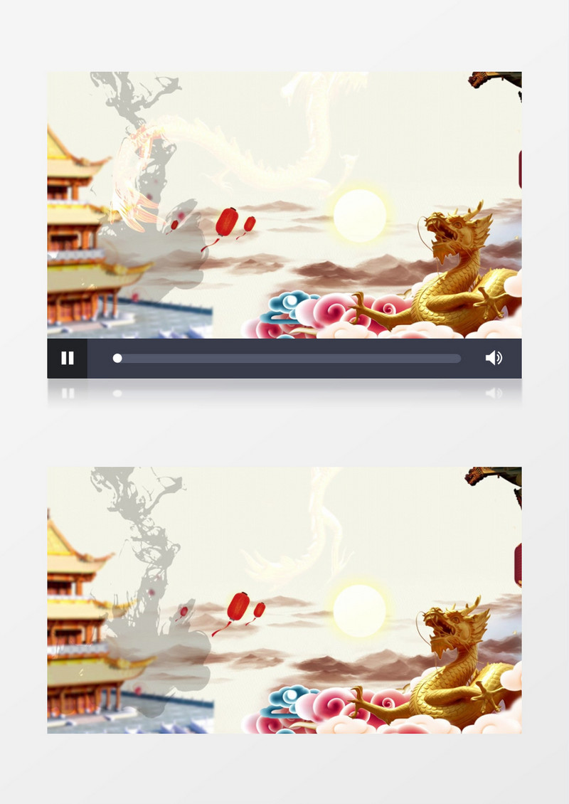 中国风水墨古风节日片头背景视频