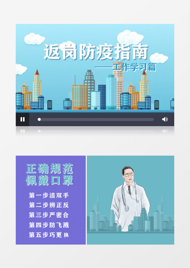 MG动画复工返岗工作防疫指南AE模板