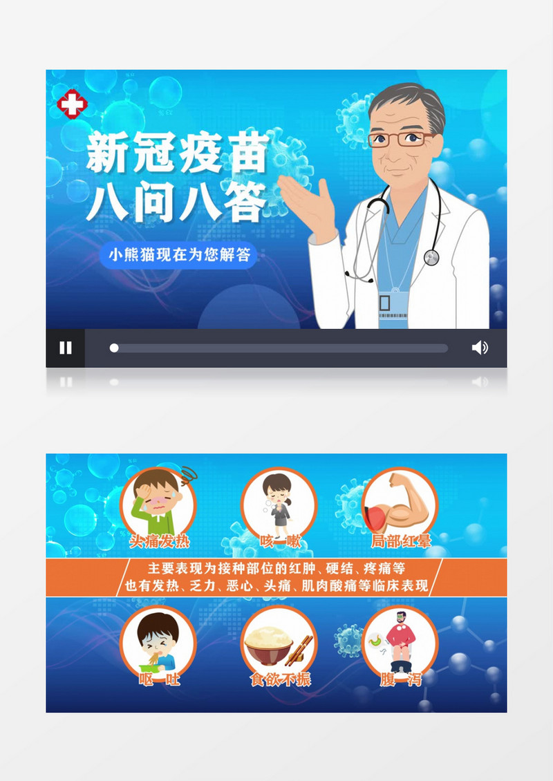 冠状疫苗八问八答MG动画AE模板