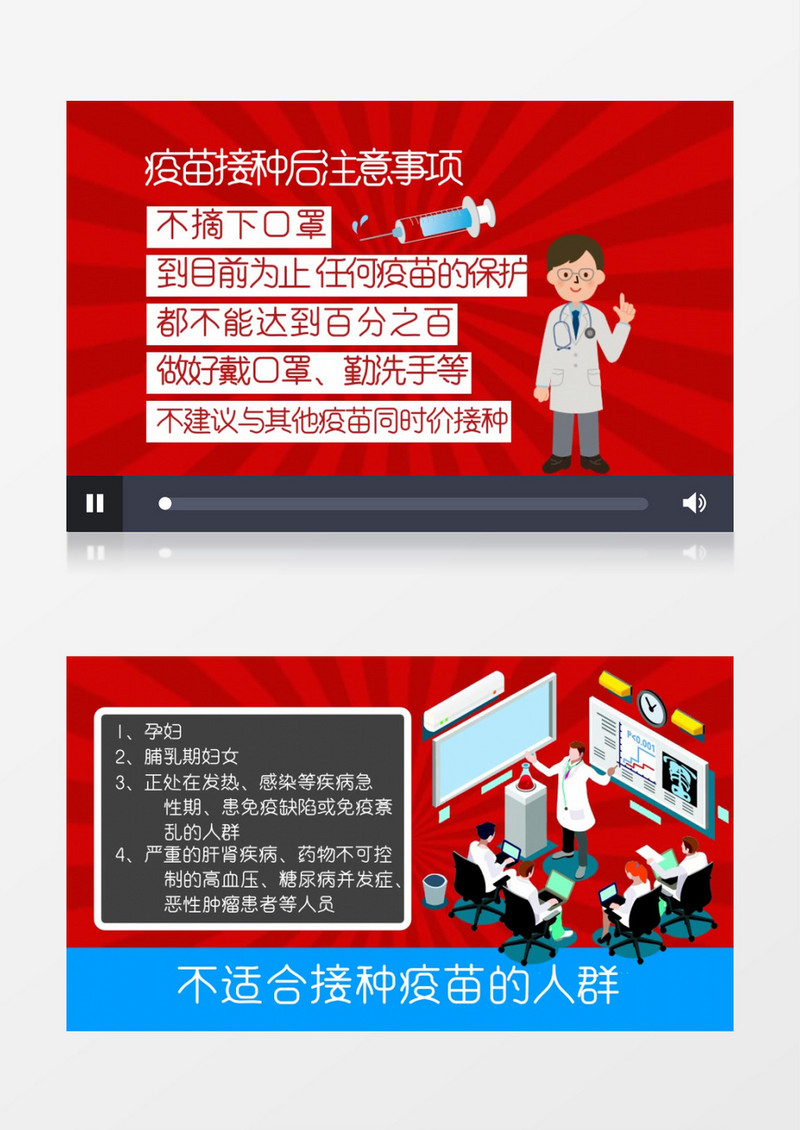 冠状疫苗接种注意事项MG动画AE模板