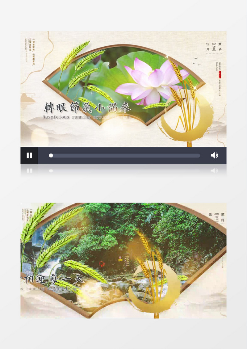 清新大气古风小满图文展示pr模板