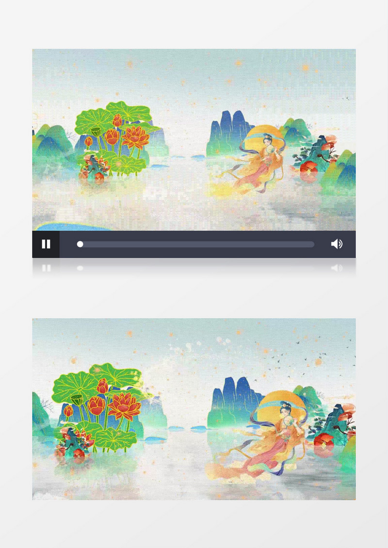 中国国潮鎏金风宣传背景视频