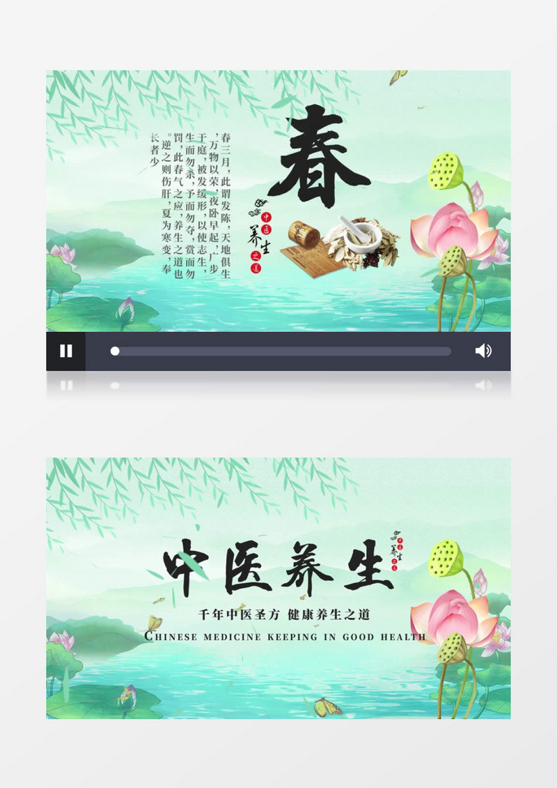 中国风古韵四季中医养生AE模板