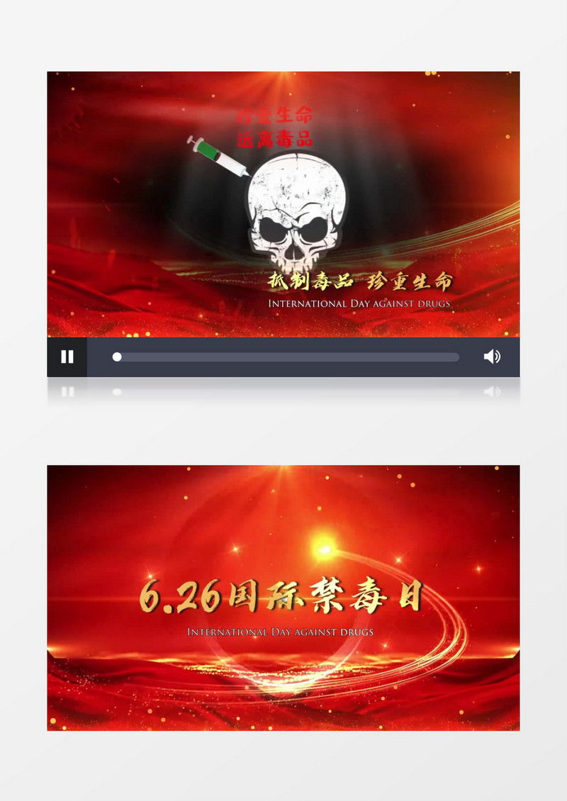 国际禁毒日大气图文宣传会声会影模版