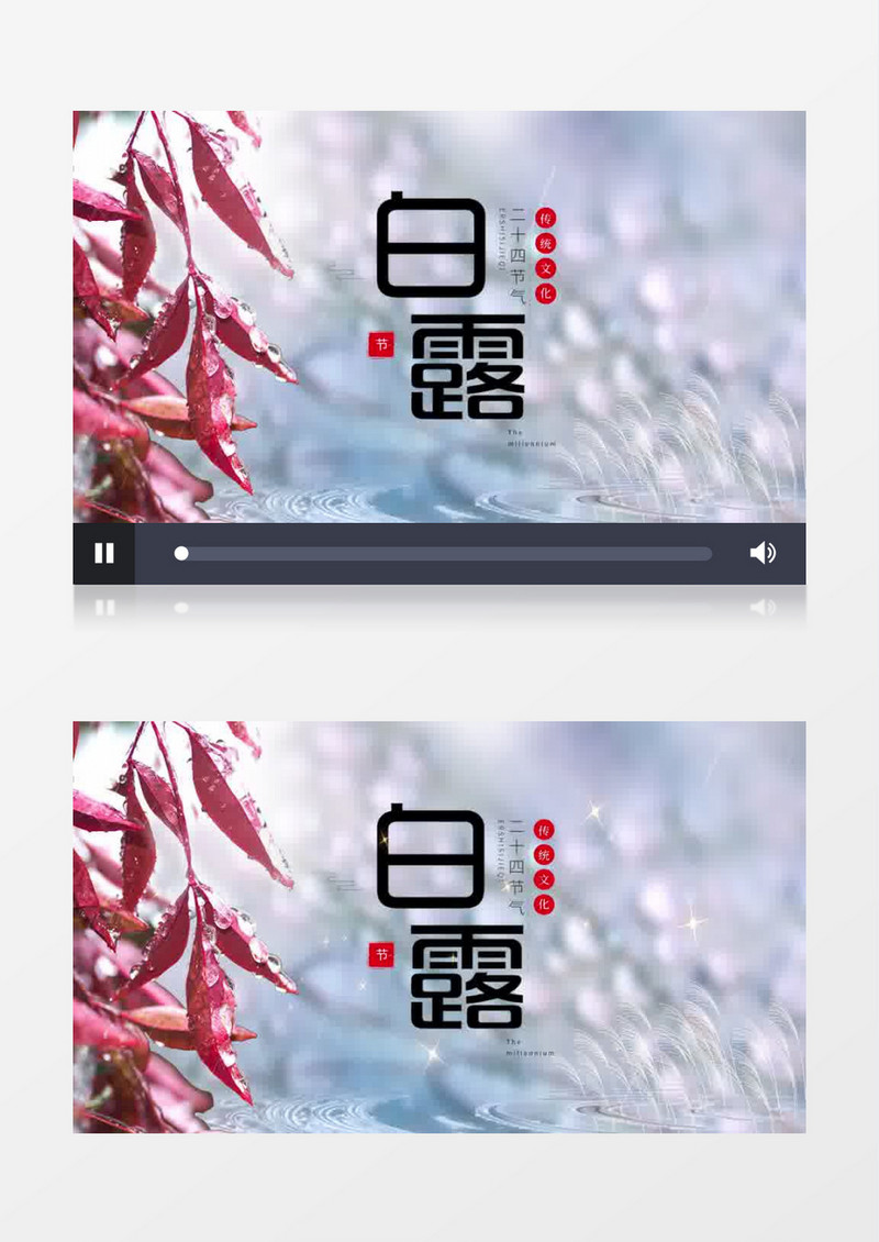 大气清新二十四节气白露片头展示pr模板