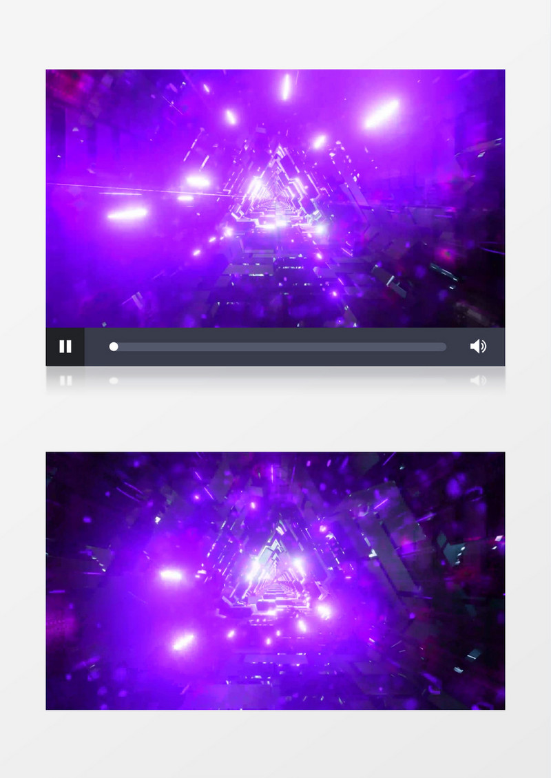 紫色三角形隧道快速散发的紫色粒子有音乐