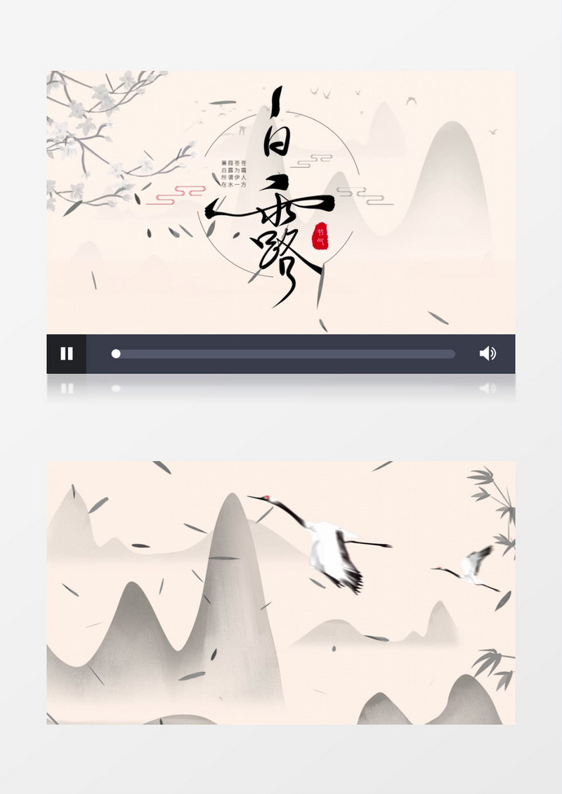 中国风二十四节气白露AE模板