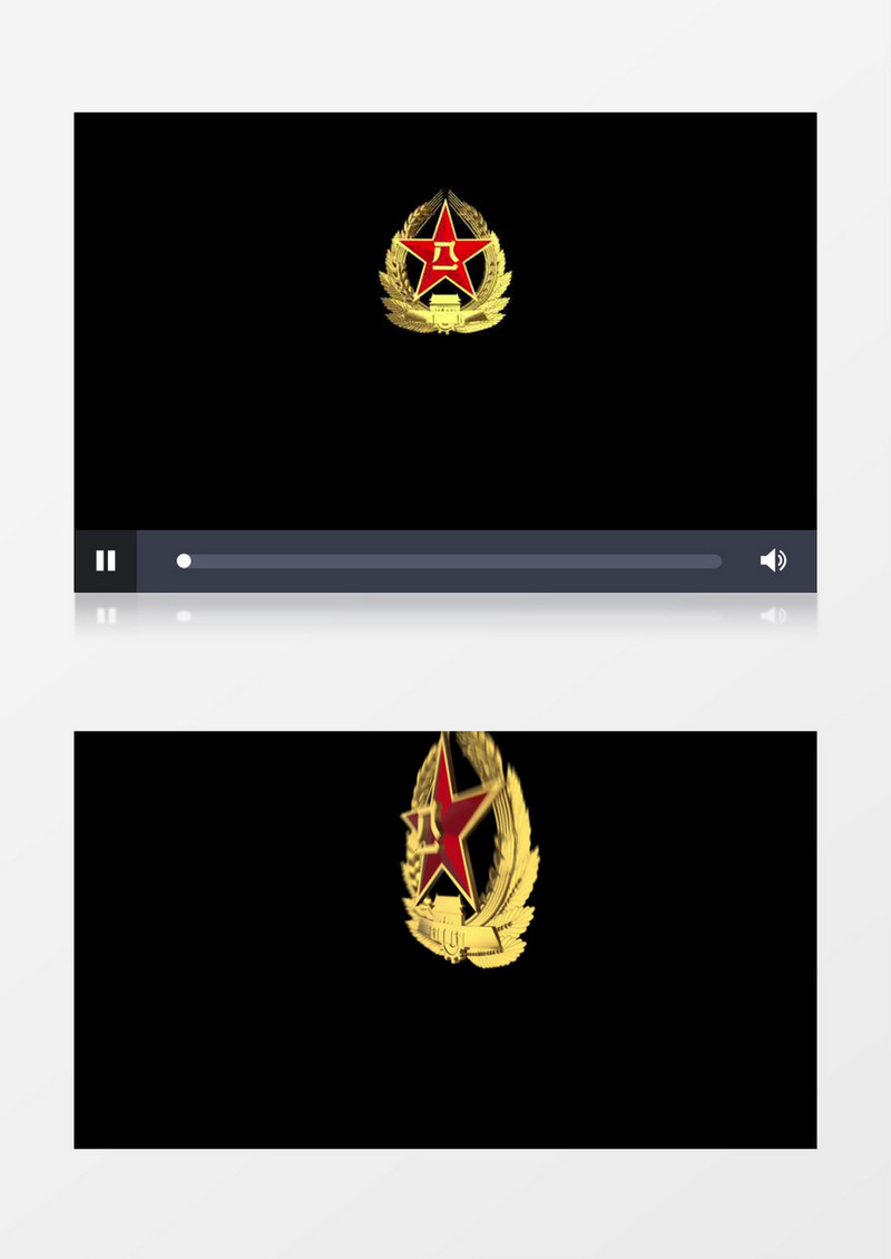 八一徽章无缝旋转带通道后期素材
