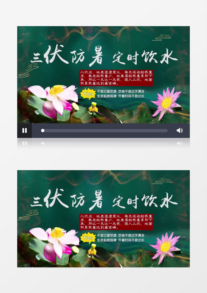 大气三伏天防暑贴士片头展示pr模板
