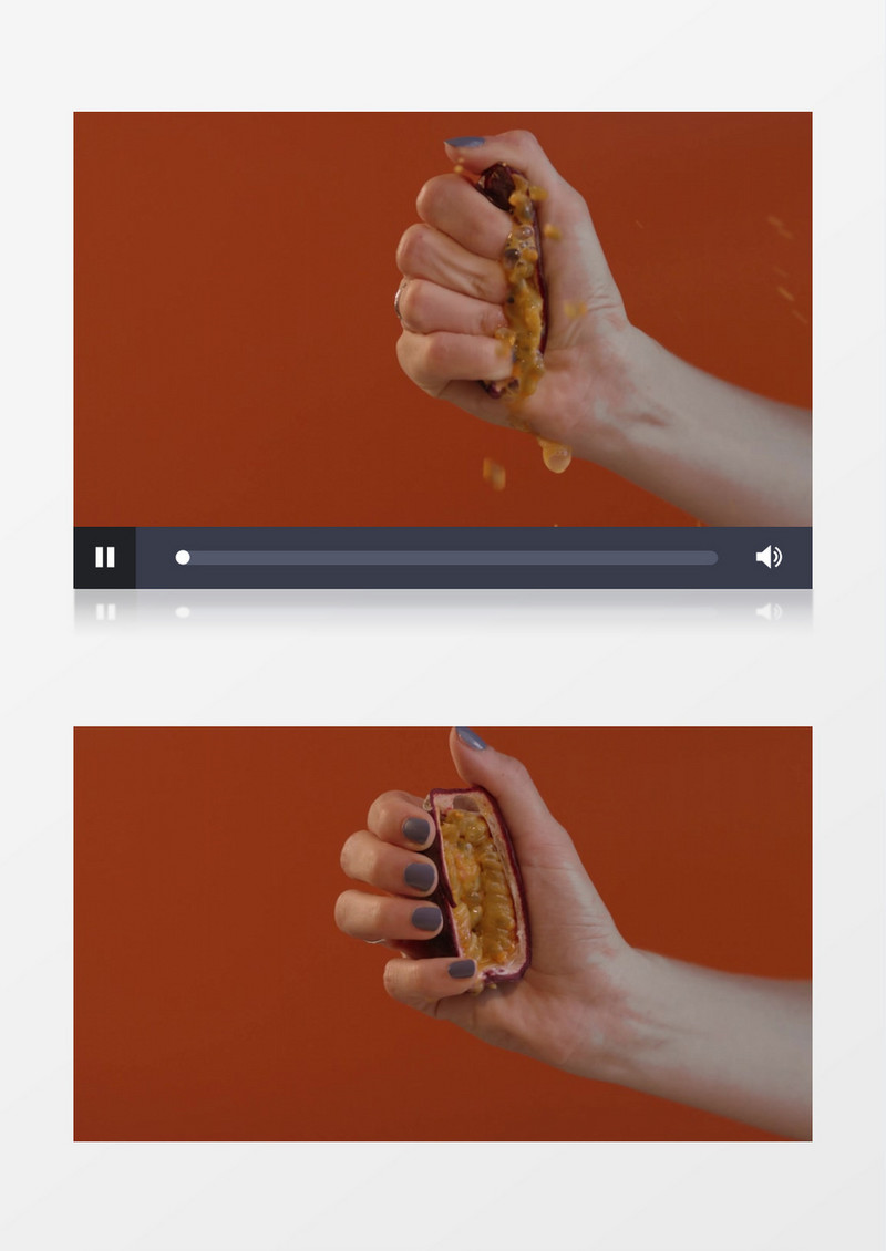挤压百香果汁实拍视频素材