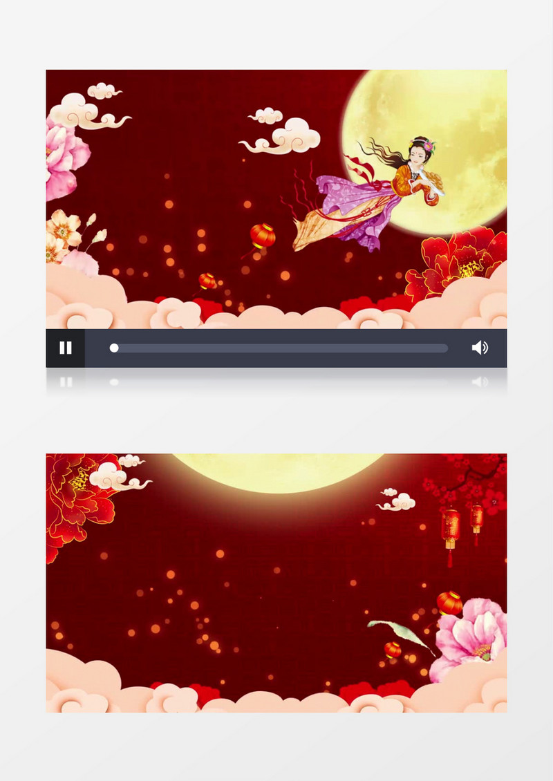 月满中秋思乡古风背景视频