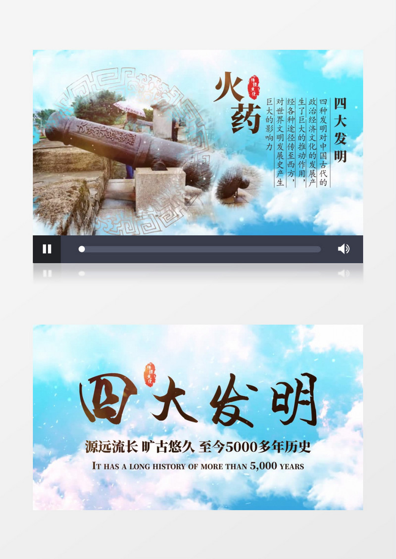 中国传统文化四大发明AE模板
