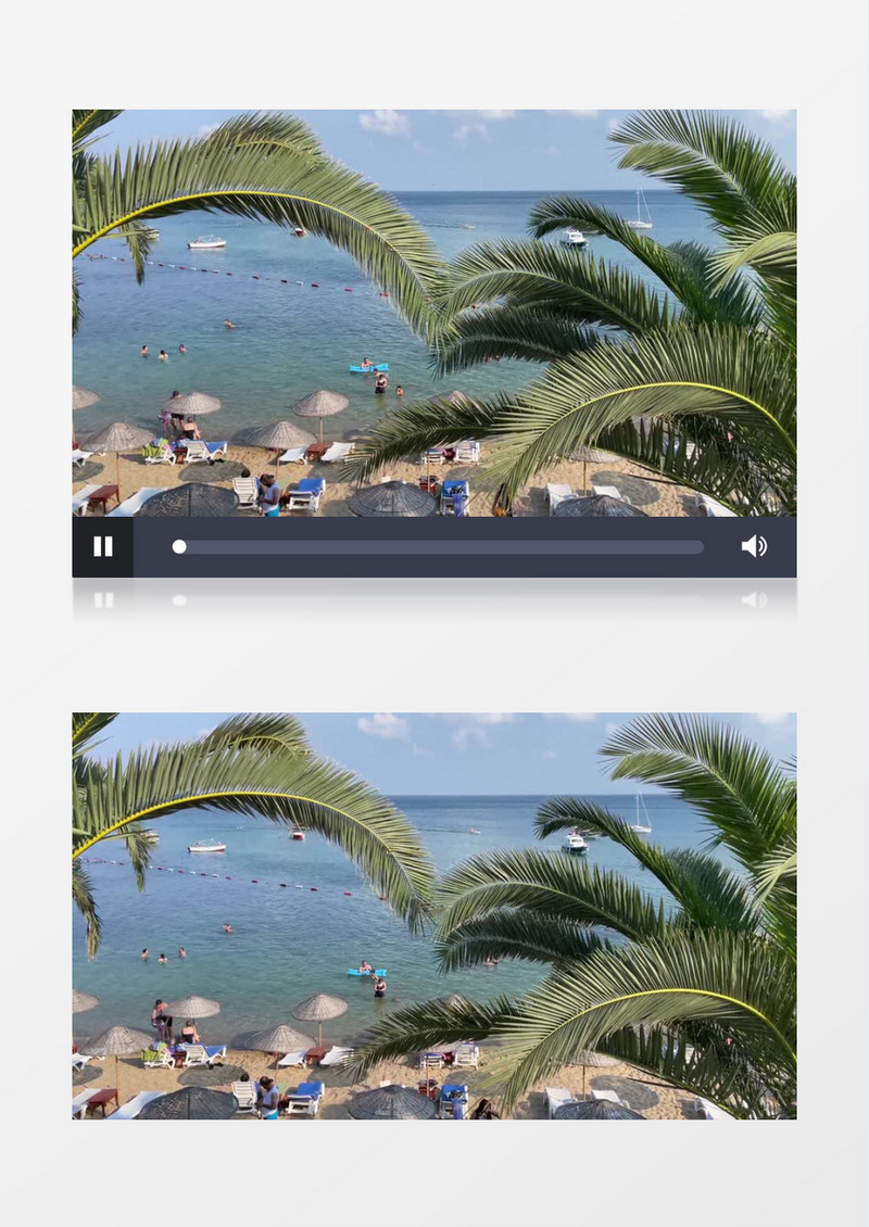 在海边沙滩游玩的人群实拍视频素材