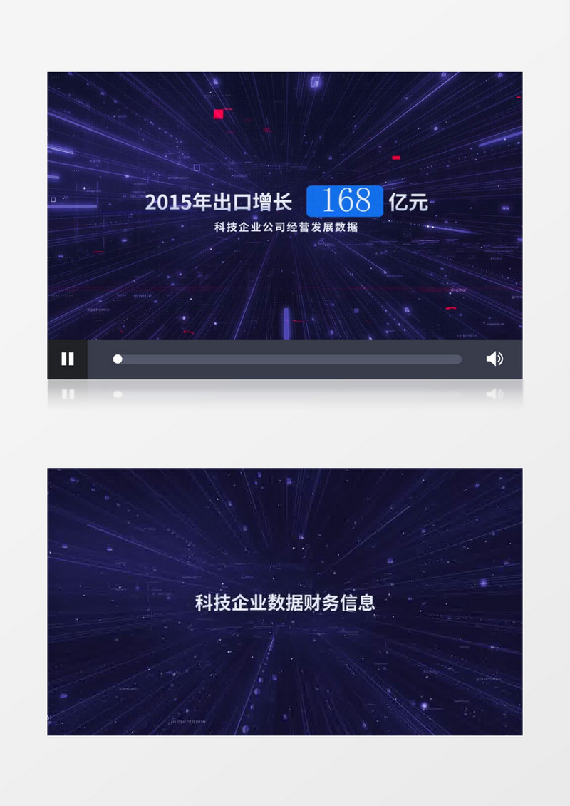 科技企业数据财务增长数据AE模板