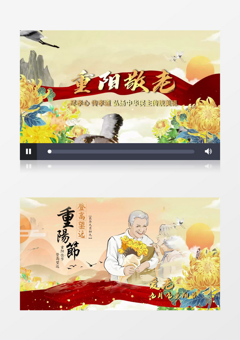 重阳敬老关爱老人图文会声会影片头