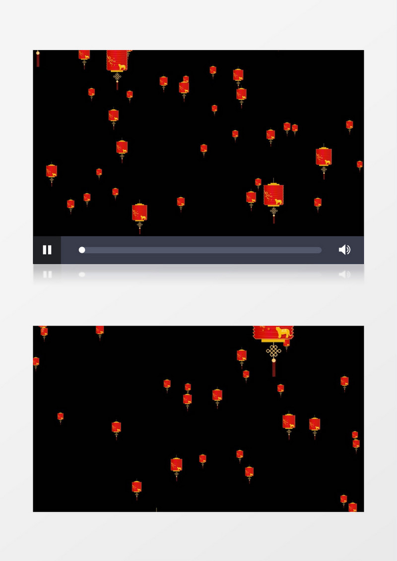4K喜庆唯美灯笼上升动画元素后期素材