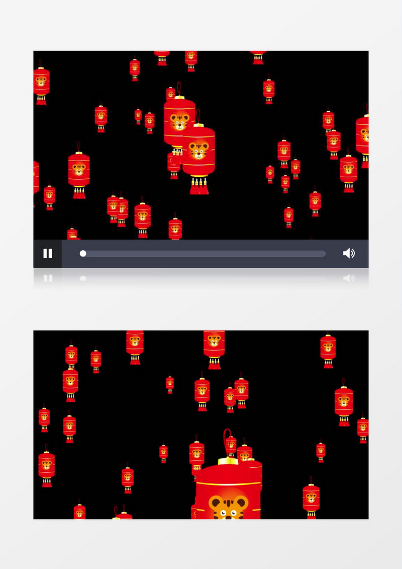 4K虎年唯美灯笼上升动画元素后期素材