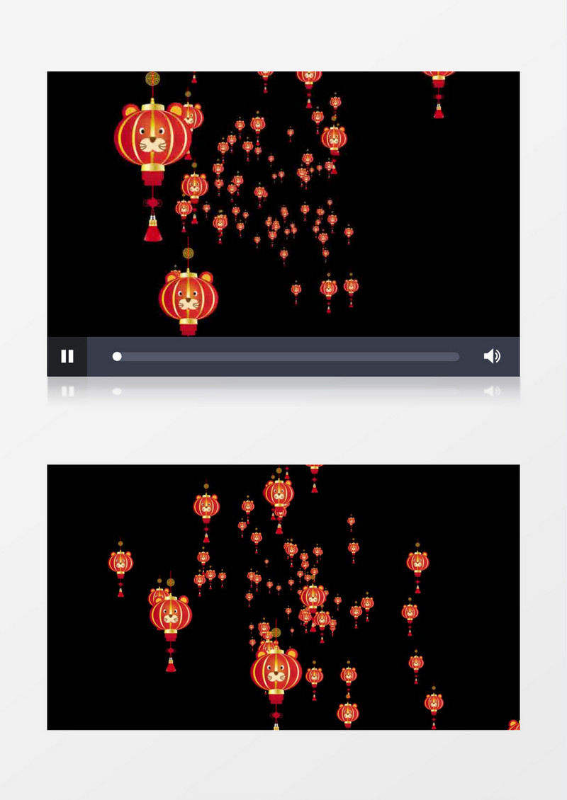4K虎年灯笼冲屏动画元素后期素材