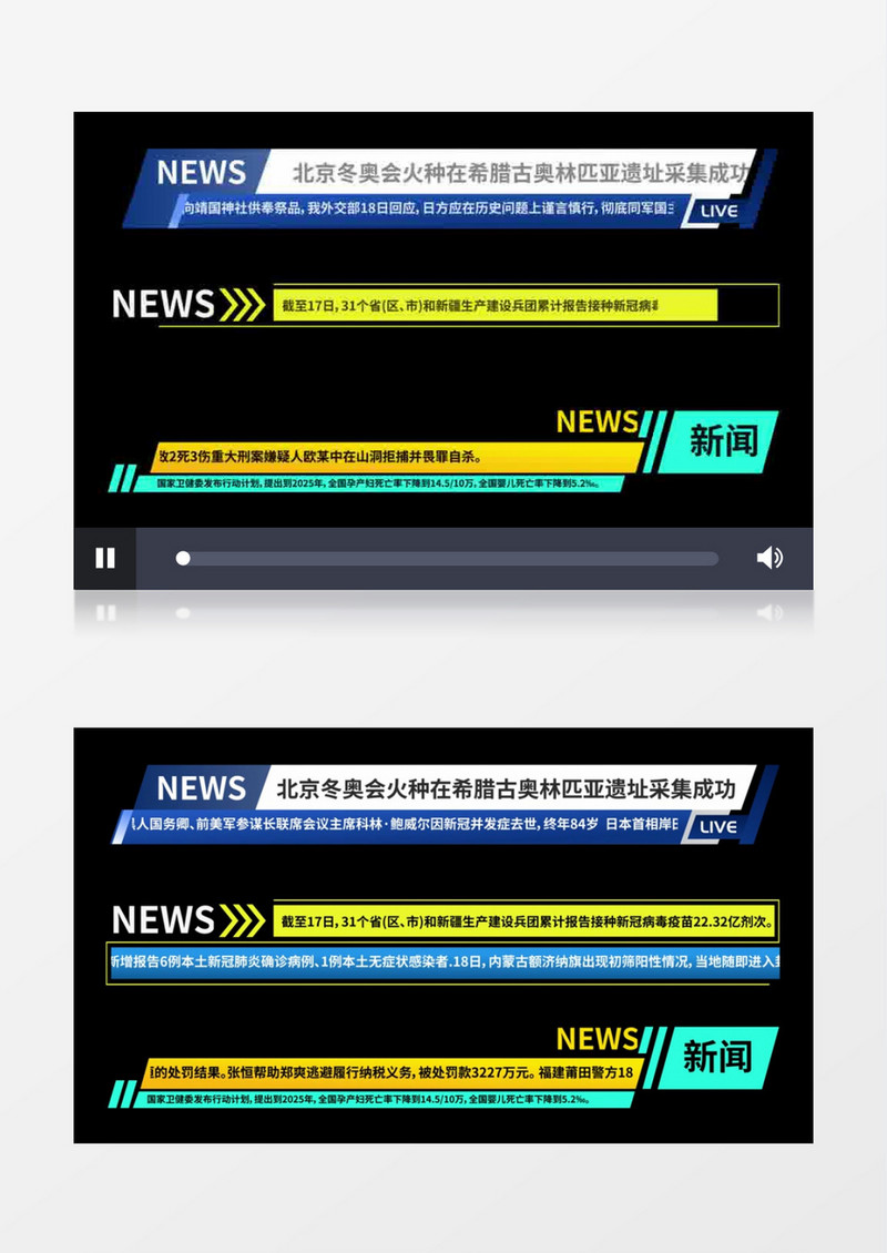 新闻节目滚动信息介绍字幕条后期素材