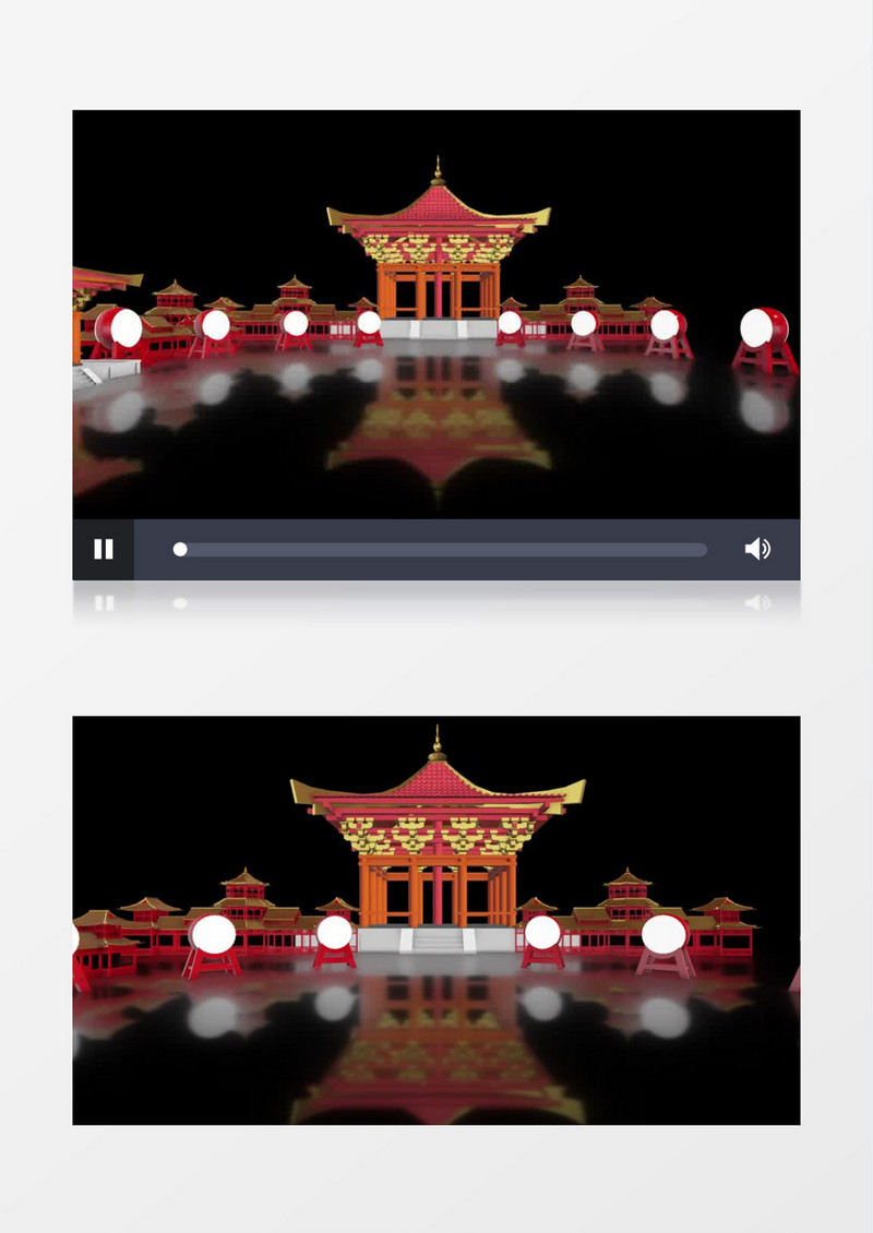 古典中国古风舞台背景带透明通道后期素材