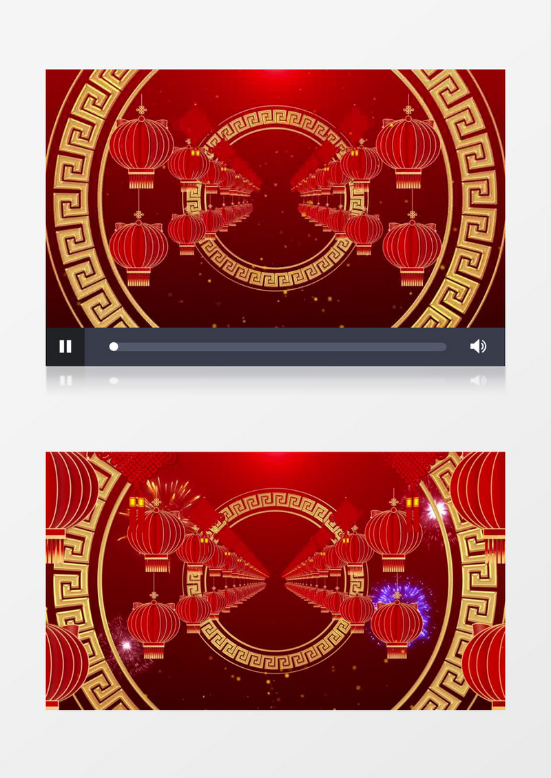 新年喜庆大红灯笼三维背景AE模板