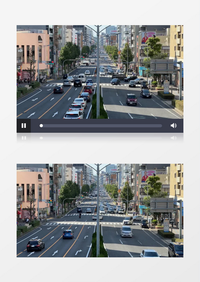 实拍十字路口的交通状况实拍视频素材