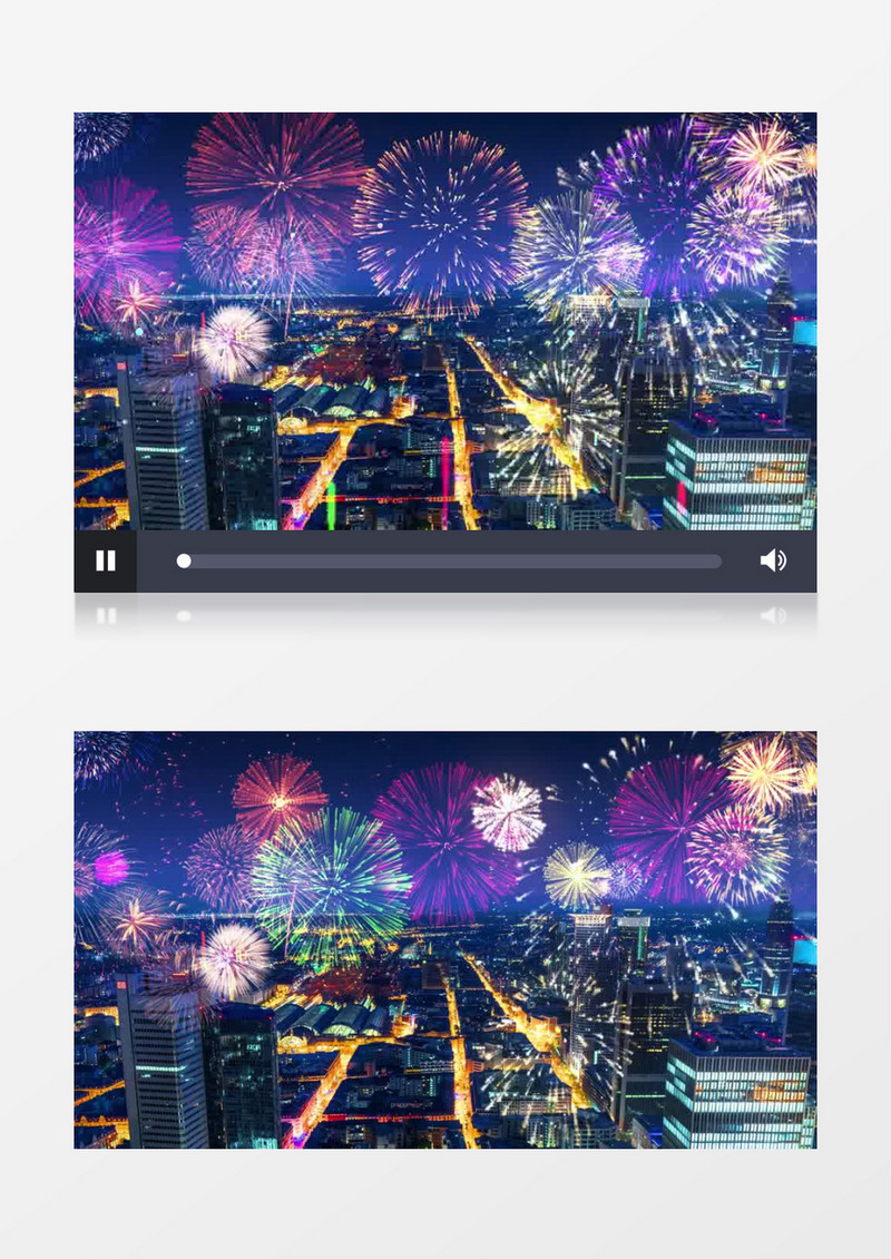 绚丽城市烟花焰火新春气象背景视频