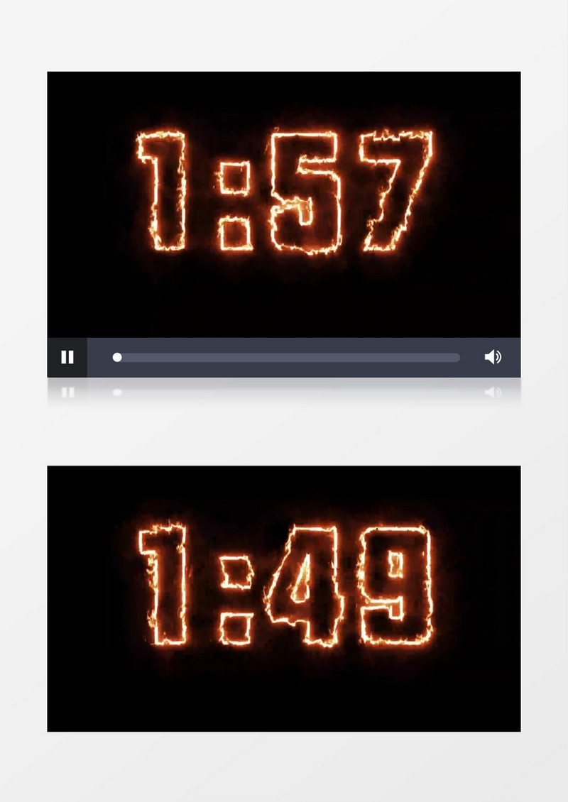 震撼火焰字2分钟倒计时背景视频