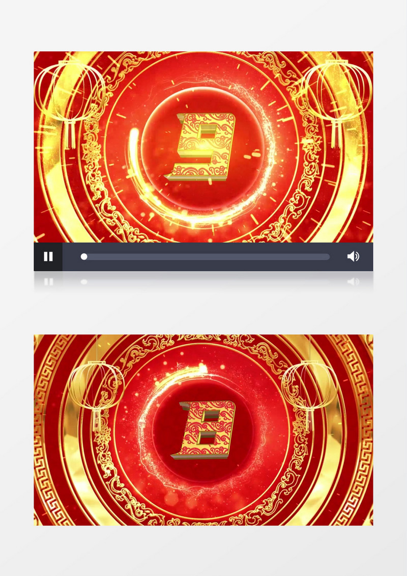 三维倒计时虎年春节活动开场背景视频