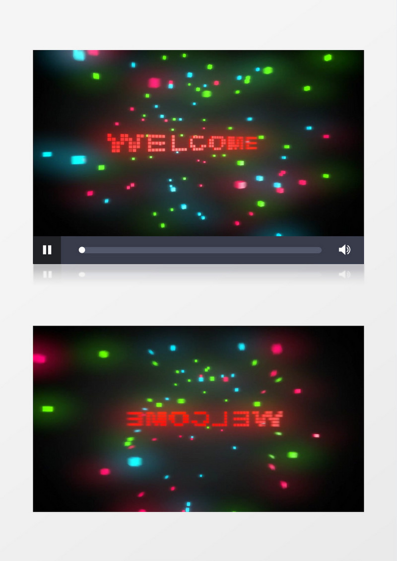 马赛克粒子welcome背景视频素材有音乐