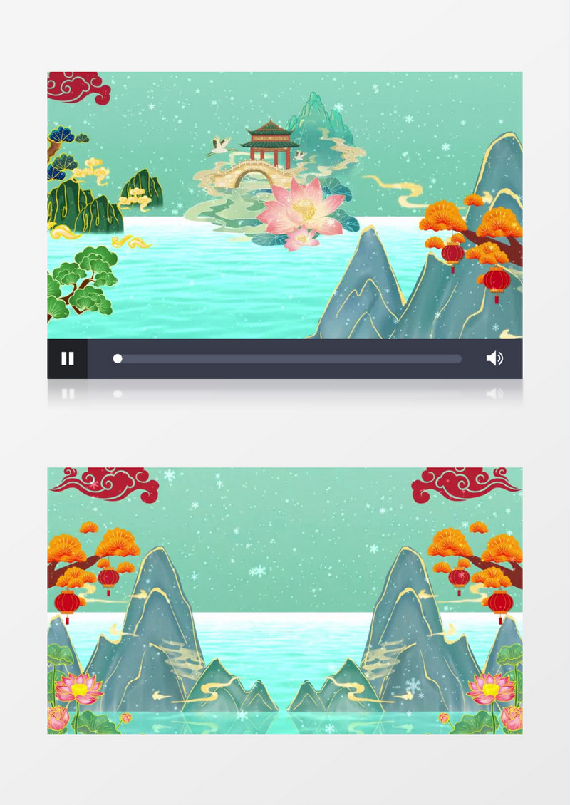 大气中国国潮风山水视频背景