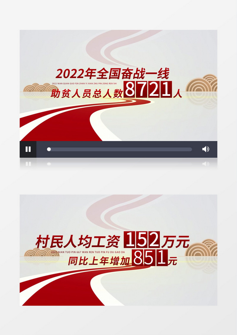 大气简洁扶贫数据展示pr视频模板