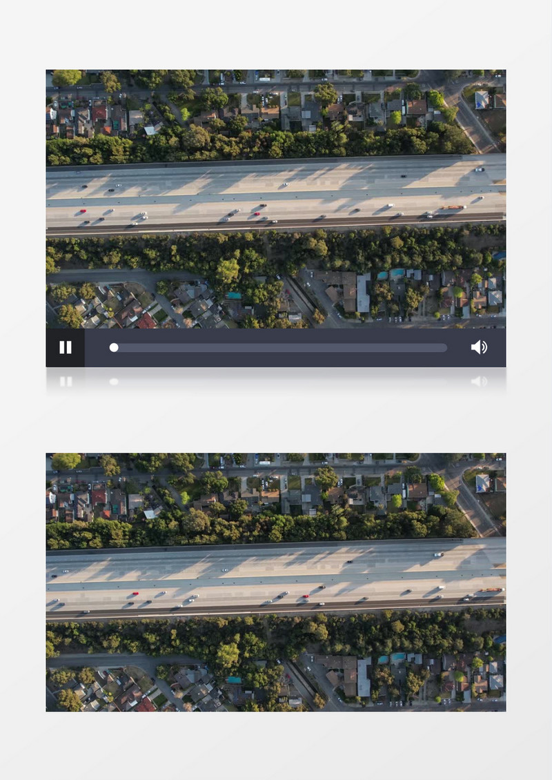 俯拍城市道路上的车辆实拍视频素材