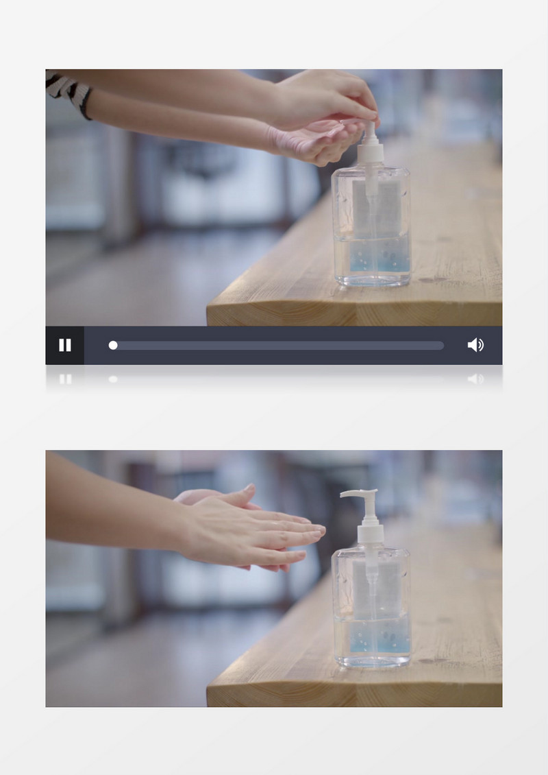 人挤出消毒液在给手消毒实拍视频素材