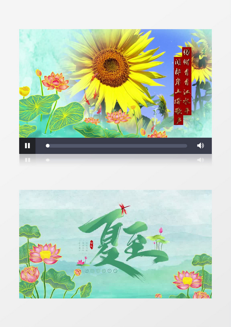 中国风二十四节气夏至图文展示pr模板