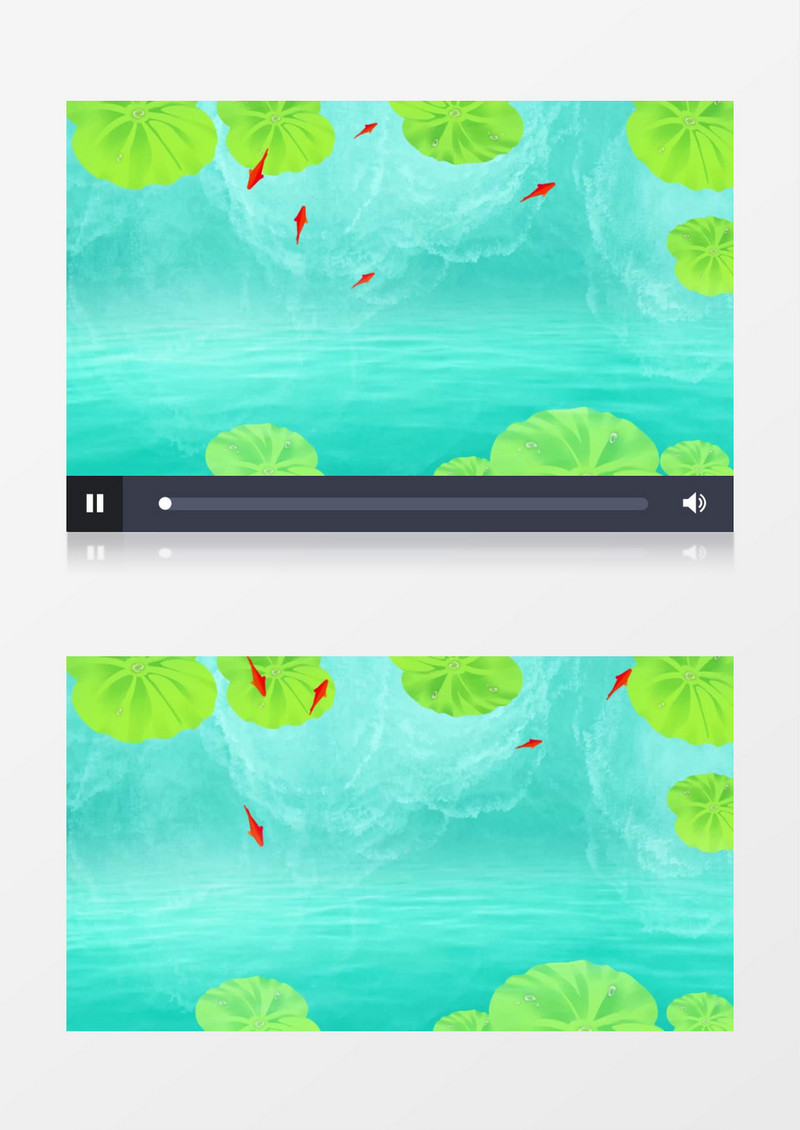 高清夏天池塘鱼背景绿色清新背景