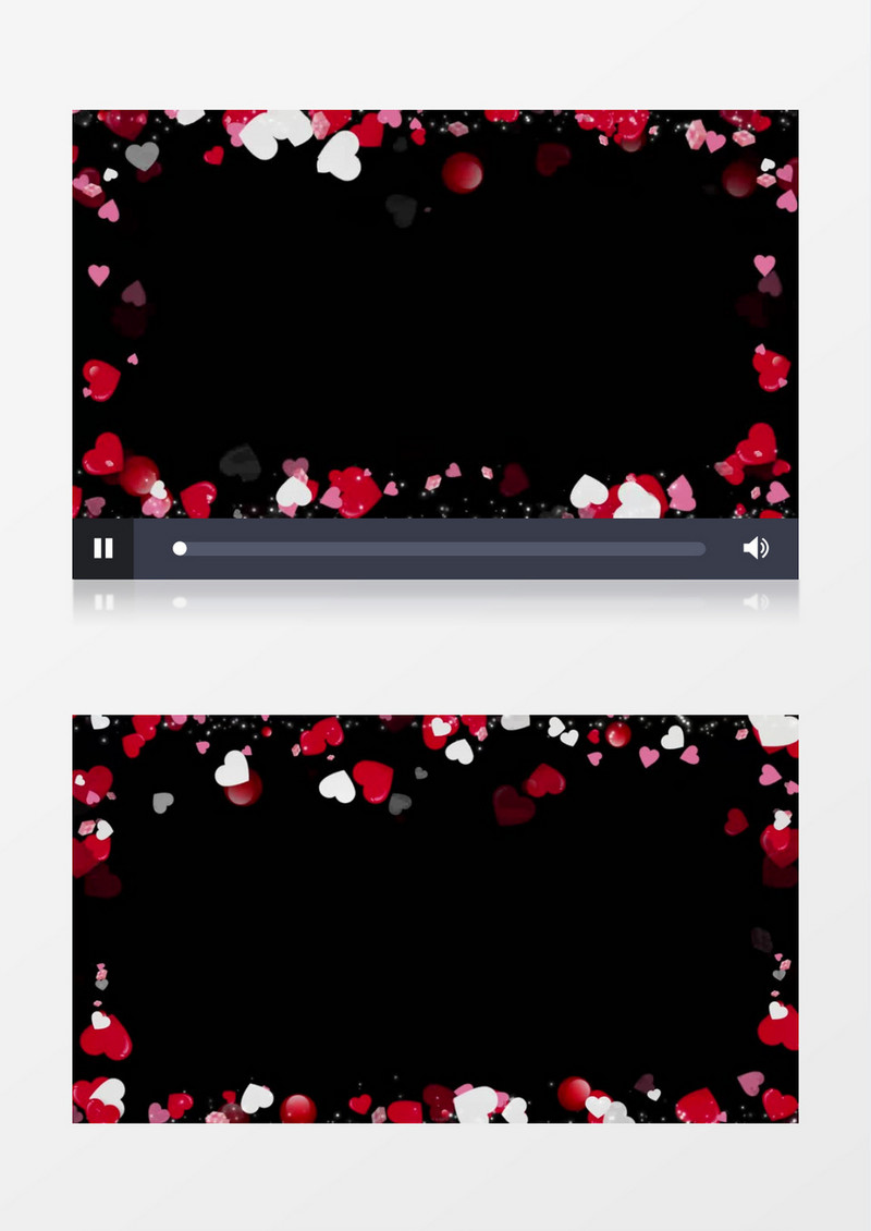 4k动态爱心粒子边框透明通道后期素材