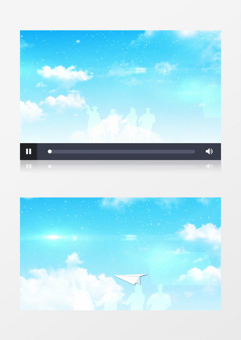 小清新蓝色天空青春背景视频