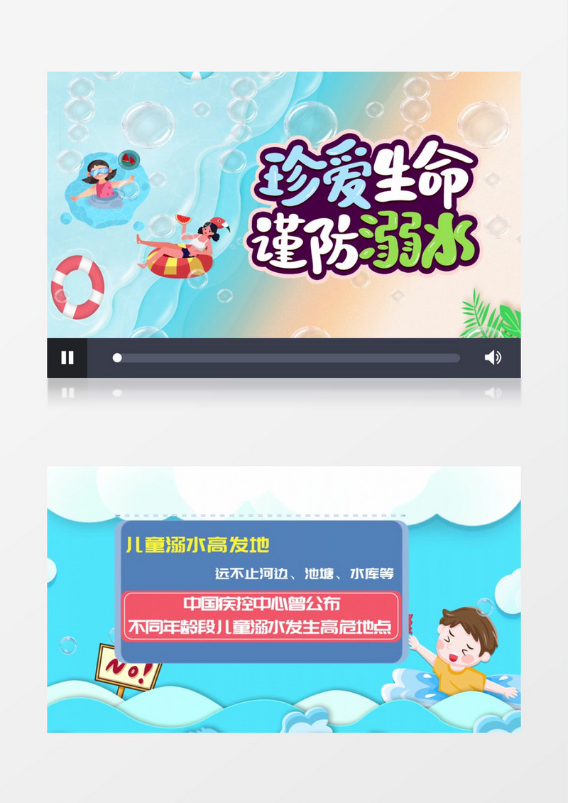 动画防溺水安全知识AE模板