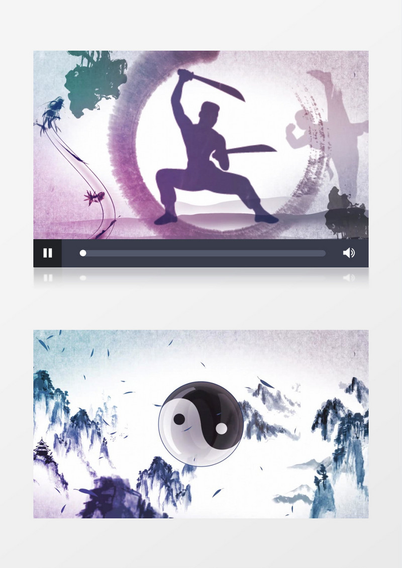 武术功夫表演节目背景AE模板