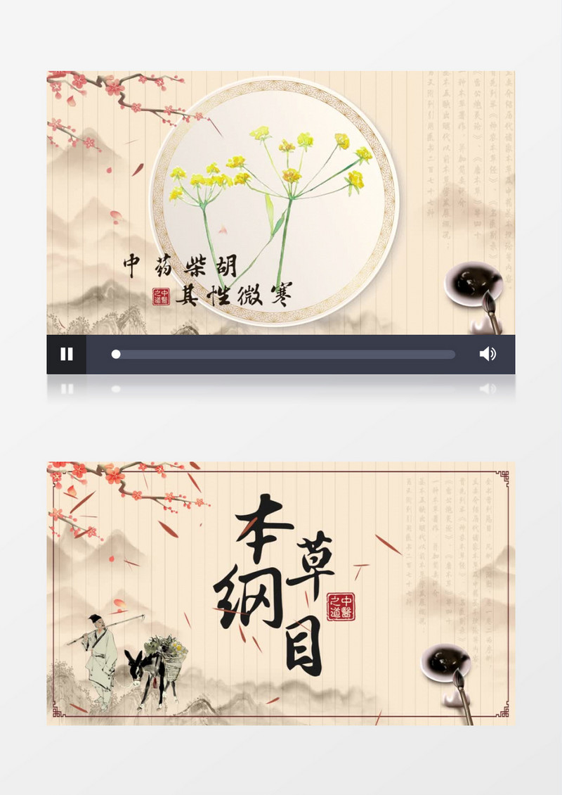 古风中医本草纲目图文展示pr模板