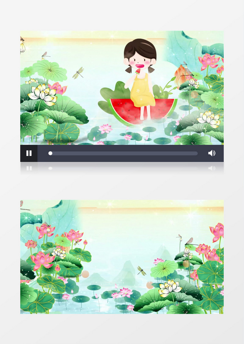 唯美中国风二十四节气大暑宣传背景视频