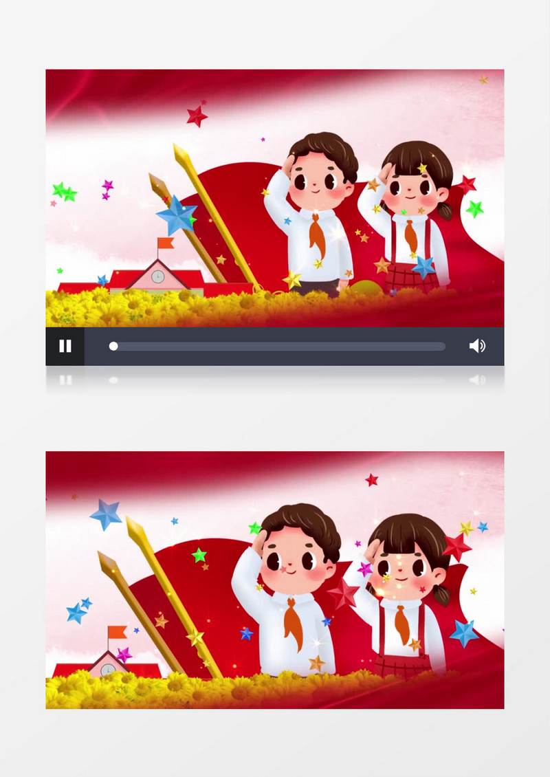 红领巾飘起来儿童歌曲配乐背景视频