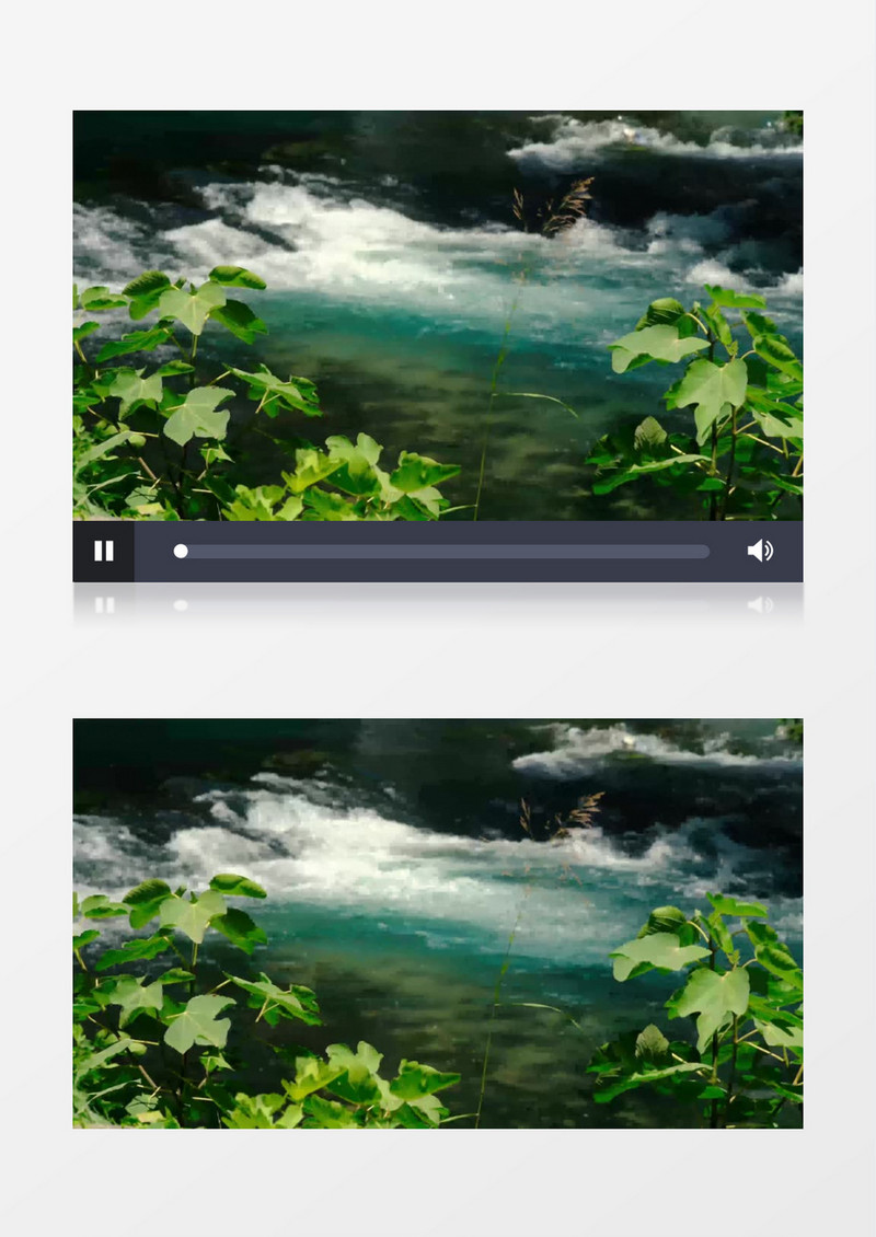 潺潺流淌的小溪水实拍视频素材