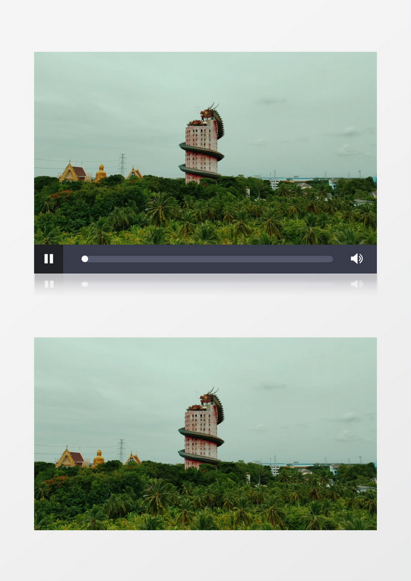 被龙盘旋的建筑物实拍视频素材