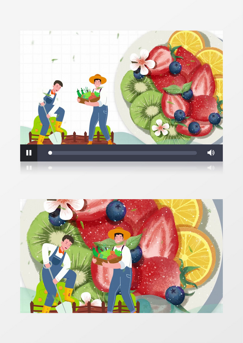 清新卡通关注食品安全背景视频