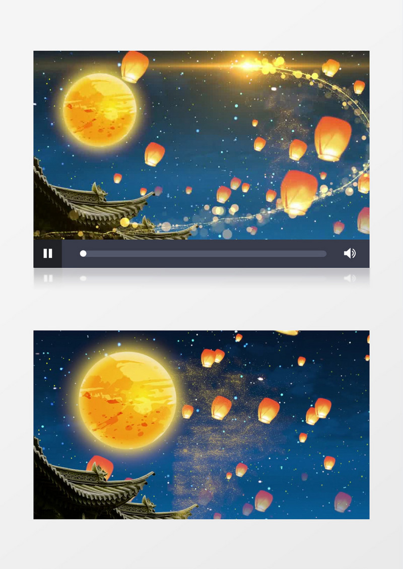 蓝色中国风中元节背景视频