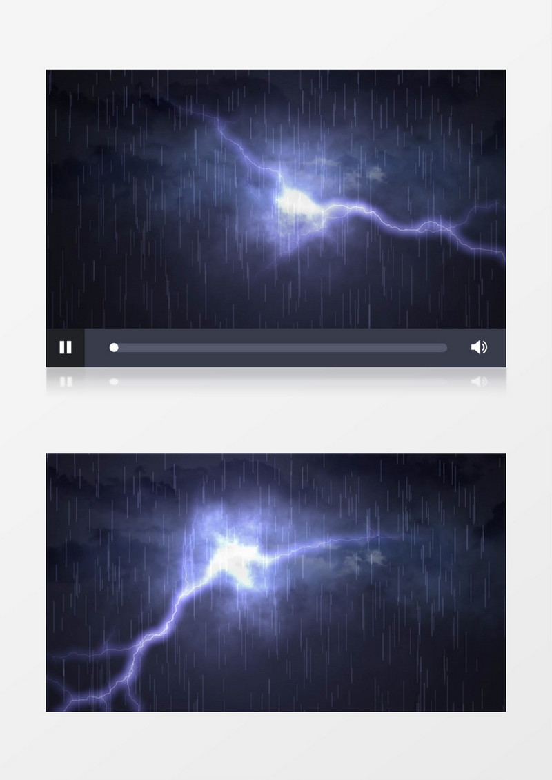 原创自产打雷闪电下雨视频素材