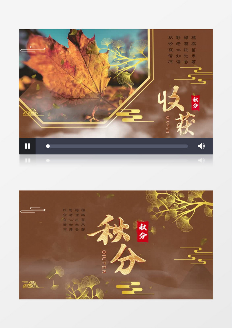 大气二十四节气秋分图文展示pr模板